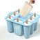9 Hollow Silicone Popsicle Molds, With Lids Reusable Easy-Release Ice Cream, Maker Homemade Ice, Lollipop Mold for Home Flexible Leak-Free Ice, (Blue)