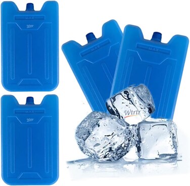4pcs Ice Packs for Lunch Box, Long-Lasting Little Freeze Blocks for Kids Sandwich Boxes,Keep Food Fresh and Cold in Lunch Boxes and breastmilk Bags,Air cooler Ice Packs (D4pcs)