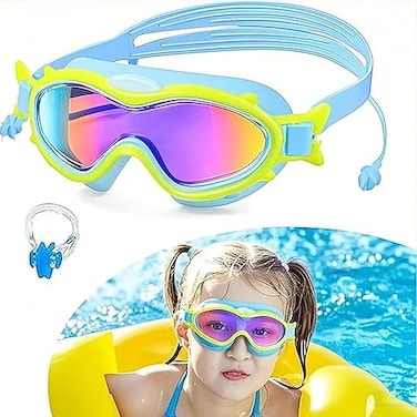 Kids Swim Goggles,Swimming Goggles for Kids 6-14, Anti-Fog UV Protection Pool Glasses for Boys Girls Children