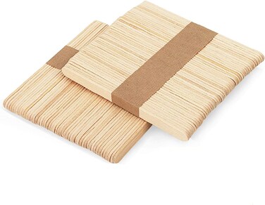 Popsicle Sticks 6 inches Wooden Craft Sticks for Ice Cream, Lollipop, Waxing, Resin Stirring, Kids Art Supplies (50 Pieces)