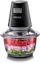 Multi-Function Glass Chopper &amp; Mincer, 400W, XXL 1.2L Bowl, 4-Blade System, Pulse Speed for Precision, Ice Crushing, Compact Sleek Black Design, Black