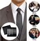 Collar Stays for Men's Dress Shirts - 6 Pieces Metal Collar Sticks, Corner Piece, Silver Holder Set
