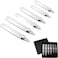 Collar Stays for Men's Dress Shirts - 6 Pieces Metal Collar Sticks, Corner Piece, Silver Holder Set