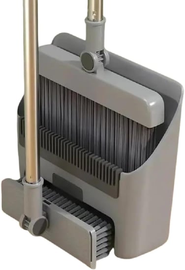 Broom with Dustpan Combo Set, Broom and Dust Pan for Home, Kitchen Broo for Sweeping Indoor, Apartment Broo with Dustpan Set