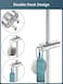 Radiotronics Shower Head Holder with 2 Hooks, Universal Replacement Adjustable Holder Bracket for 16-28mm, Chrome-Plated+ABS Shower Design Shower Head Holders