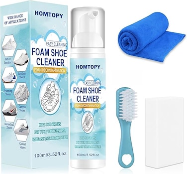 Radiotronics Shoe Cleaner Kit, White Sneakers Cleaner with Brush and Towel, 6.76 Oz, Removes Dirt and Stains from Leather, Knit, Boots, Canvas, Suede