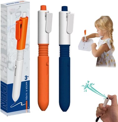 Funny Prank Props, 2 in 1 Retractable Pens with Water Spray Function, Stress Release Toy Sprays Water Pen