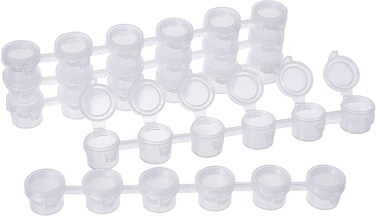 Paint Pots Empty Paint Strips - Paint Pot Pod Strips Arts Crafts Plastic Storage Containers for Schools, Summer Camps, Birthdays (6 Cups/Strips, 25 Strips)