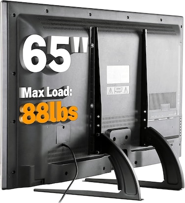 Furniture Universal Table Top TV Stand Base/Legs for Most 32 37 40 42 47 50 55 LCD LED Plasma Flat Screen TVs, Height Adjustable Replacement Stand