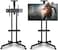 Mobile TV Stand Rolling TV Cart for 32-65 Inch,Height Adjustable Floor TV Stand,Lockable Wheels&amp;Removable Shelf for LCD LED 4K Flat Curved TV