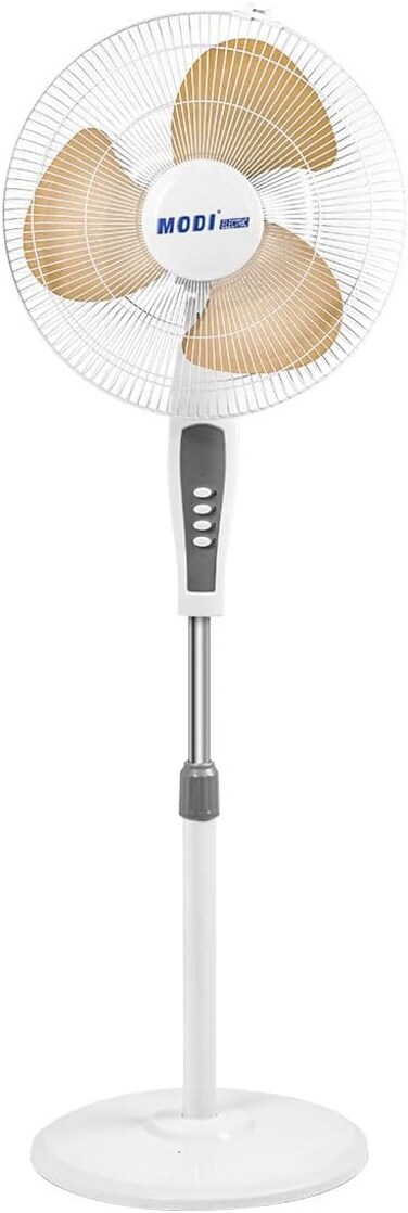 Standing Fan with Metal Blades &ndash; 3-Speed Control, 45W Power, Adjustable Height, Oscillating Pedestal Fan, Silent Operation &ndash; White Floor Fan for Home &amp; Office