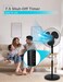 18inch Oscillating Pedestal Fan, Standing Floor Fan with Remote Control, Adjustable Height, Timer, 3 Speed, 3 Modes, 90-Degree Oscillating Standing Fan