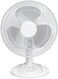Table Fan with Adjustable Tilt, Convenient Push Button Controls, Quiet, 12 inch, 3 Speed, Desk Fan, Airflow 15.75 ft/sec, Ideal for Home, Bedroom, Dorm &amp; Office (White)