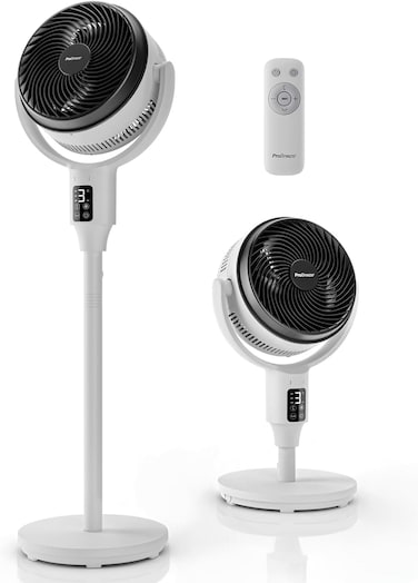 43&quot; Standing Fan &ndash; Quiet 29dB Silent Fan, Electric Pedestal Fan with Remote Control, 9H Energy-Saving Timer, 4 Modes, 9 Speeds, Adjustable Height Fans for Bedroom &amp; Home