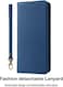 Samsung Galaxy S22 Ultra Case with Card Holder TPU Leather flip Wallet Hanging Rope Magnetic Folio Shockproof Proof Protective Galaxy S22 Ultra Cover-Sapphire Blue