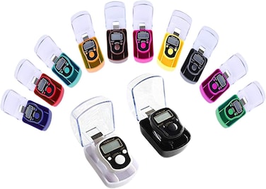 Digital LCD LED Electronic Tasbeeh Pray Finger Ring Tally Lap Counter- 12 Pieces