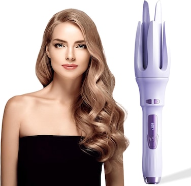 Automatic Hair Curler, Curling Tongs, Automatic Curling Iron with 4 Temperatures, Rotating Curlings Iron with 30s Fast Heating