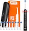 Rotating Electric Toothbrush for Adults with 8 Brush Heads, Travel Case, 5 Modes Rechargeable Power Toothbrush with Pressure Sensor, Black
