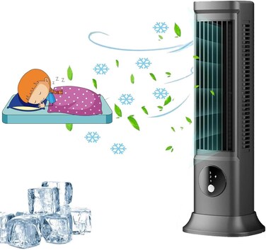 Desktop Tower Fan - 3 Speed Desktop Fan, 36dB Silent Cooling Fan, 30CM Portable Small Tower Fan, Bedroom Office Desktop Silent Bladeless Fan (Gray)