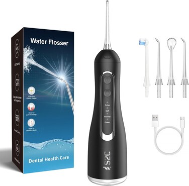 Water Flosser &ndash; Rechargeable Oral Irrigator for Teeth Cleaning &ndash; IPX7 Waterproof, Deep Cleaning for Braces &amp; Dental Work, 3 Pressure Modes