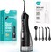 Water Flosser for Braces Gums Care, Professional Oral Irrigator, Deep Cleaning, Rechargeable, Waterproof, BPA-Free, Black (Dark Water Tank)