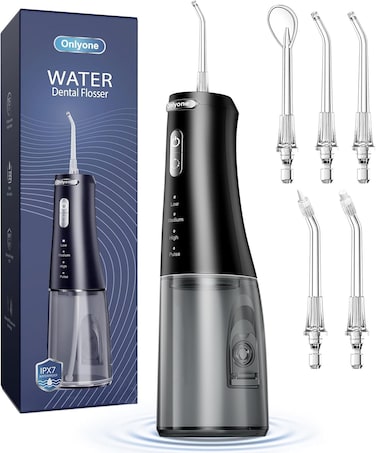 Radiotronics Water Dental Flosser Pick for Teeth 300ML Portable Oral Irrigator Rechargeable Travel Irrigation Cleaner Professional Electric Flossing Cleaning Picks