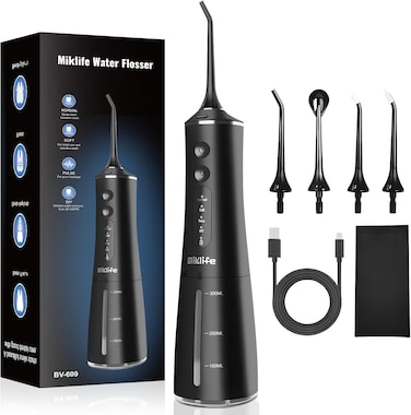 Water flosser Cordless, Dental Flossers USB Rechargable Teeth Flosser, Professional Electric Portable Oral Irrigator For Teeth Cleaning 300ML