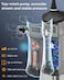 Cordless Water Flossers for Teeth 335ML Portable OLED Display Dental Flosser with 4 Modes 8 Jet Tips and a Storage Pouch (Midnight Black)