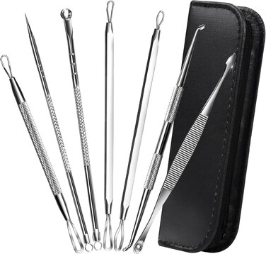 7 in 1 Blackhead Remover Tool Kit, White Head Remover for Face Black Heads Remover Stick Black Head Remover Suctioner Black Points Remover Nose