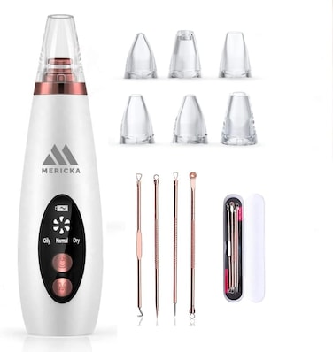 Blackhead Remover Vacuum Suction Facial Pore Cleaner Electric Acne Comedone Extractor Kit with 4 Suction Head Blackhead Extraction kit with 5 different suction levels