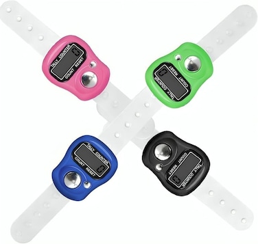 Electronic Finger Counter, 4-Pack Resettable botton 5-Digit LCD Electronic Digital Display Finger Hand Tally Counter Counting, Islamic Gift