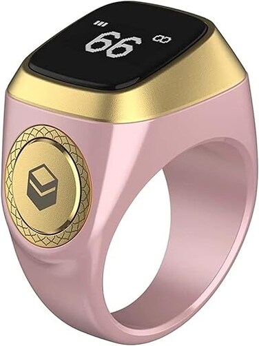 Zikr1 lite Smart Tasbih Tally Counter Ring for Muslims Zikr Digital Tasbeeh 5 Prayer Time Reminder Bluetooth Waterproof 20mm