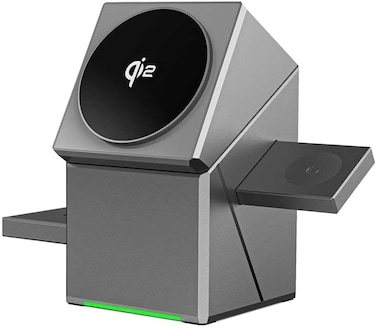 3 in 1 Charging Station Magnetic, 15W Fast Wireless Charger, Auto-Rotating Charger Stand for Smartphone 16/15/14/13/12 Series &amp; S&mdash;22/23/24/25