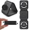 3 in 1 Wireless Charger, Wireless Charging Pad for all support wireless charging, USB Overheating Overload Protection Fast Magnetic Foldable Charging Station (Black)