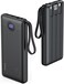 Power Bank 10000mAh with Built in Cables, USB C slim Portable Charger 5 Output &amp; 2 Input LED Display External Battery Pack Chargers Compatible with iPhone,Samsung Cell Phones