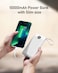 Power Bank with Built in Cables, Portable Charger for iPhone, USB C LCD Display External Battery iPhone Charger Bank Compatible with iPhone, iPad, Samsung (10000mAh White)