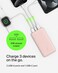 10000mAh portable power bank, 10K USB-C portable charger with 1 USB-C port and 2 USB-A ports, battery pack for up to 15W charging for iPhone, Samsung