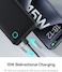 10000mAh Power Bank, 15W Portable Charger with Dual Ports, External Battery with USB C Cable Compatible With iPhone 16 Pro Max, Samsung S24 Ultra, iPad etc (Black)