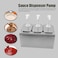 Stainless Steel Condiment Pump Station with 35ml Squeeze Capacity, Condiment Pump Dispenser for Salad Jam Seasoning Sauce Squeezer(2L Triple Pump)