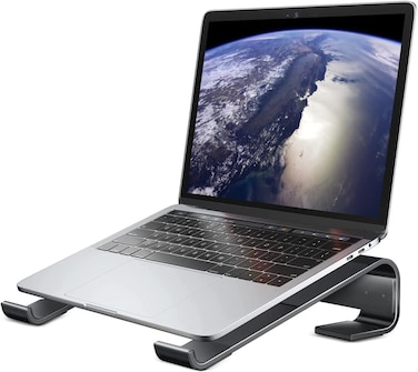 Laptop Stand for Desk, MacBook Stand Sturdy Laptop Riser, Ventilated Ergonomic Aluminum Laptop Holder Compatible with 12 13 15.6 17 Inch MacBook Pro Air
