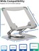 Radiotronics Laptop Stand with 360° Rotating Base, Ergonomic Computer Riser for Desk, Adjutable Height Muti-Angle, Foldable Laptop Mount, Stable Metal Holder Support 10-15.6