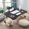 Portable Folding Laptop Desk, Adjustable Lap Tray Notebook Stand, Foldable Non-Slip Legs Reading Table Tray for working, studying, camping 60x40x28cm Black