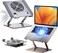 Radiotronics Aluminium Laptop Stand with Cooling Fan, Adjustable Laptop Cooler, Ergonomic Foldable Computer Stand for Laptop