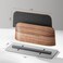 Vertical Laptop Stand for Desk, Black Walnut Wood and Aluminium Laptop Holder for All MacBook, Surface, Samsung, HP, Dell, Chrome Book