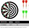 12 inch Grid Dart Board with 4 Darts for Steel Tip Darts Tournament Dartboard with Staple-Free Ultra-Thin Wire Spider Indoor or Outdoor
