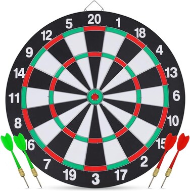 12 inch Grid Dart Board with 4 Darts for Steel Tip Darts Tournament Dartboard with Staple-Free Ultra-Thin Wire Spider Indoor or Outdoor