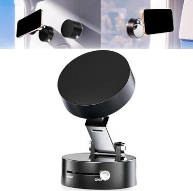 Radiotronics Vacuum Suction Magnetic Car Phone Holder, Azonee 360° Rotatable & Folding Phone Mount with Strong Grip, Hands-Free Use in Car, Gym, Home