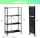 Foldable Storage Organizer 4 Tier, Storage Shelves Kitchen Cabinet Storage Rack, Shelf Storage Multipurpose Rack for Living Room Bedroom Kitchen Garage Black