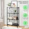 Foldable Storage Organizer 4 Tier, Storage Shelves Kitchen Cabinet Storage Rack, Shelf Storage Multipurpose Rack for Living Room Bedroom Kitchen Garage Black