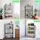 Foldable Storage Organizer 4 Tier, Storage Shelves Kitchen Cabinet Storage Rack, Shelf Storage Multipurpose Rack for Living Room Bedroom Kitchen Garage Black